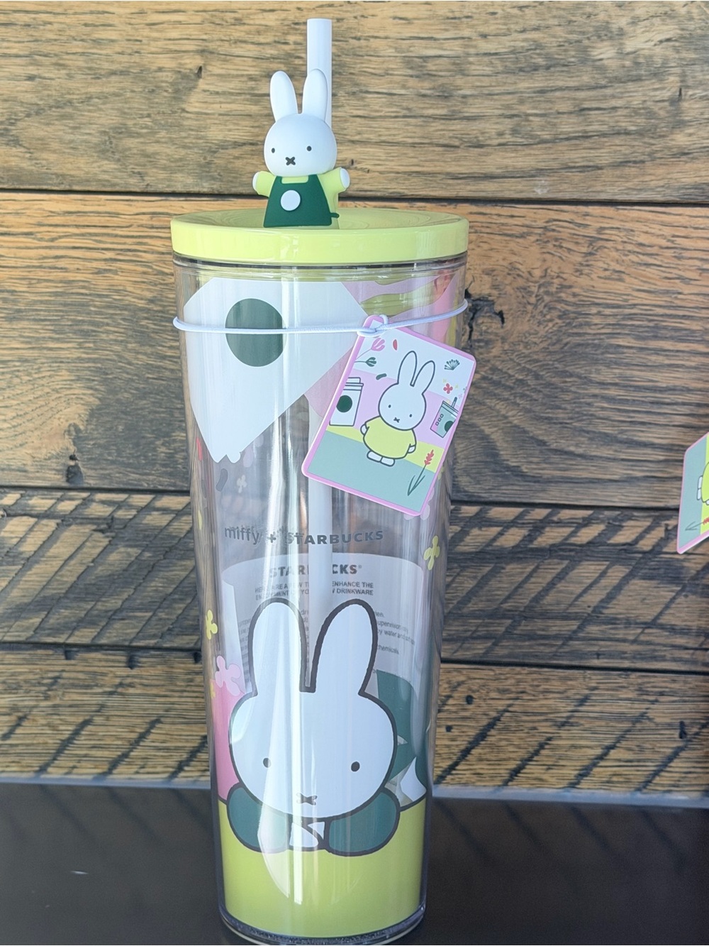 Limited Edition Starbucks x Miffy Clear Tumbler with Lid and Bunny Straw Topper